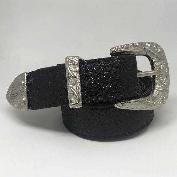 Texano glitter negro (30mm)