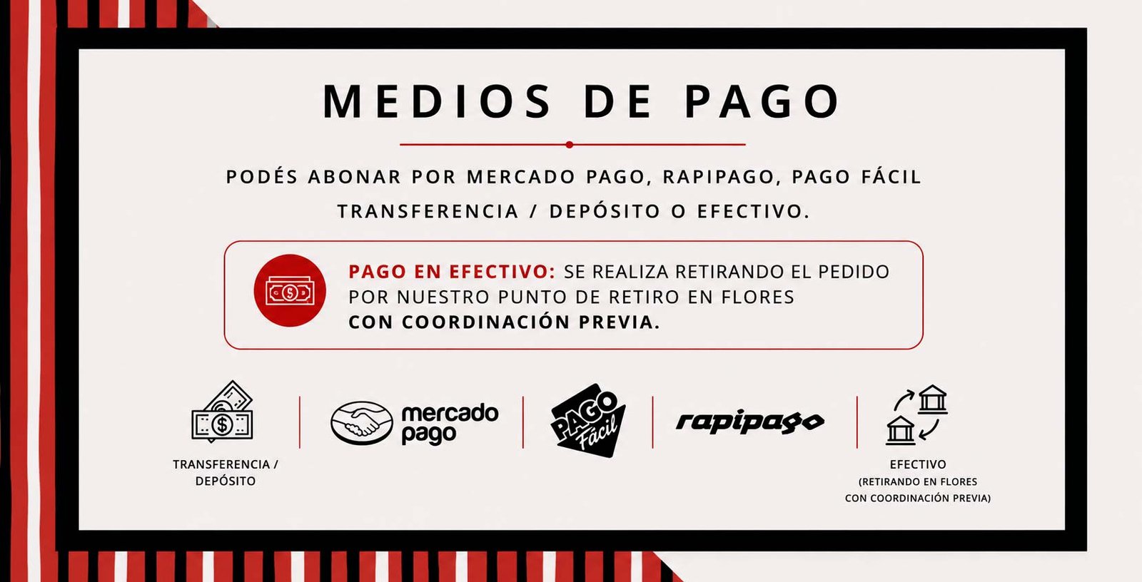 Medios de pago disponibles